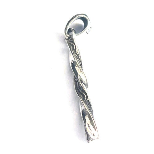 Twist & plain silver pendant