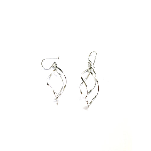 Twist hook silver earring