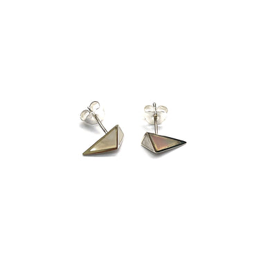 triangular shape silver stud earring