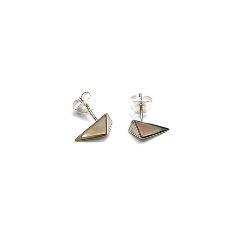 triangular shape silver stud earring