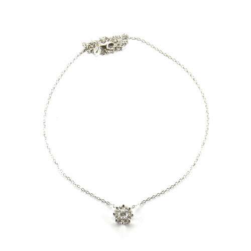 10mm CZ silver necklace