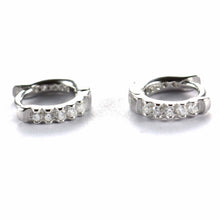 10mm circle silver earring with white CZ