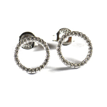 10mm circle silver studs earring with CZ