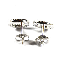 10mm circle silver studs earring with CZ