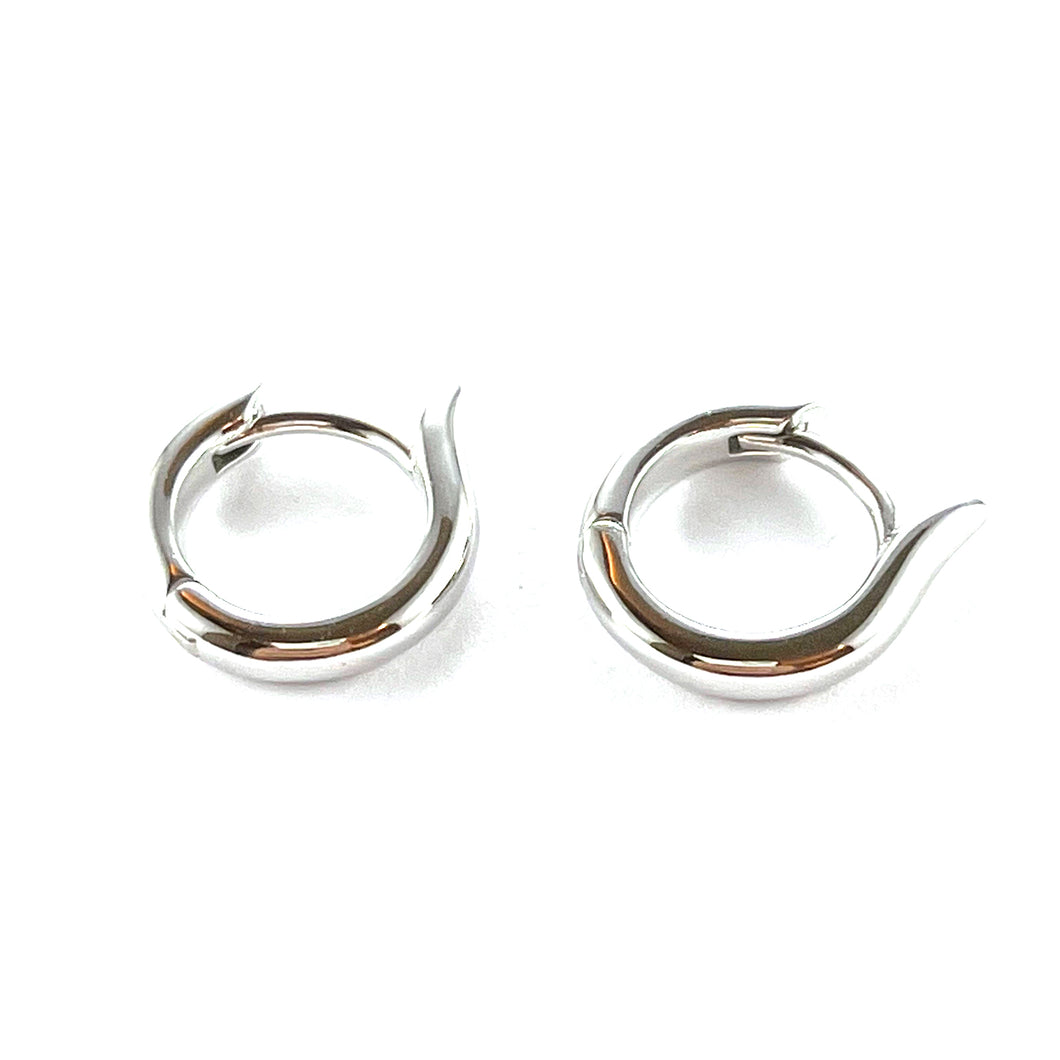 12mm silver circle earring