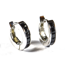 14.5mm circle silver with small square black CZ