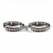 15mm Circle silver earring with prong setting & white CZ