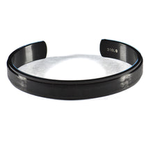 Stainless steel bangle with black plating & black CZ
