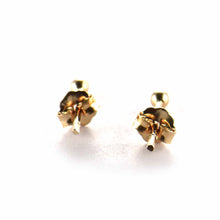 2mm silver ball studs earring with pink gold plating