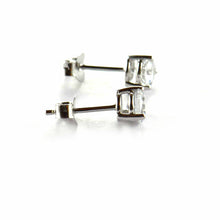 3 claws silver studs earring with 3mm CZ