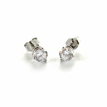 3 claws silver studs earring with 3mm CZ