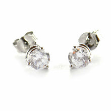 3 claws silver studs earring with 5mm CZ