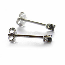 4 claws 2mm silver studs earring with black CZ