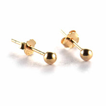 4mm silver ball studs earring with pink gold plating