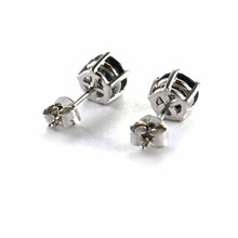 5 claws 5mm silver studs earring with black CZ