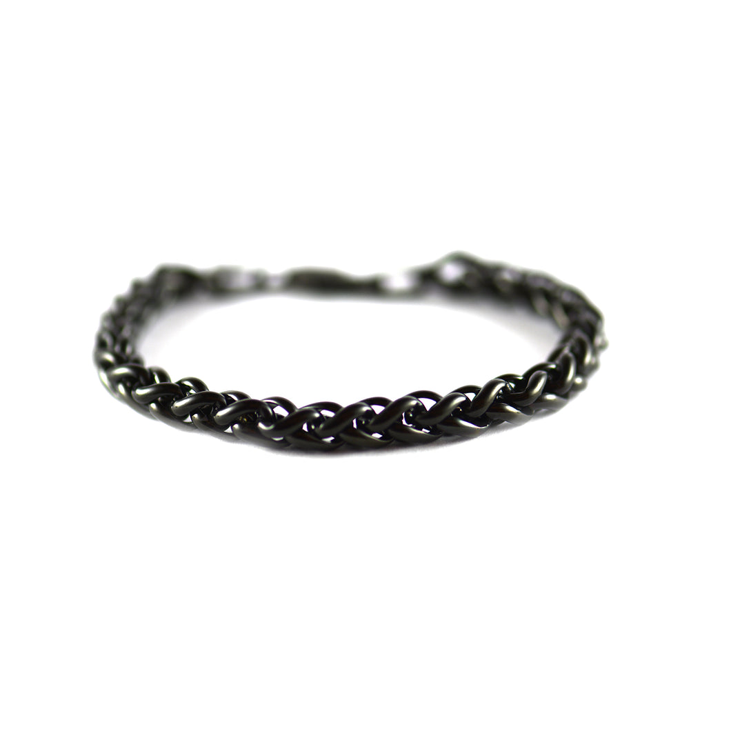 5mm Rope stainless steel bracelet with black plating