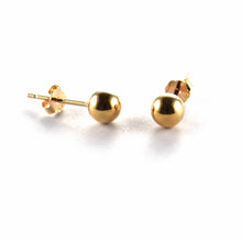 5mm silver ball studs earring with pink gold plating