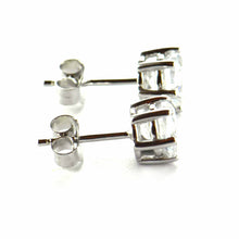 6 claws silver studs earring with 6mm CZ