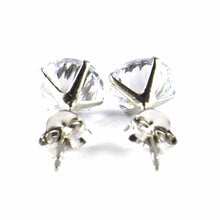 6mm CZ silver stud earring