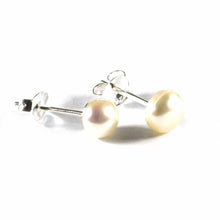 6mm pearl silver earring