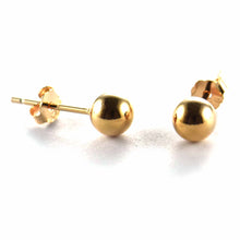 6mm silver ball studs earring with pink gold plating