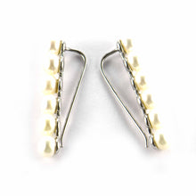 6 pearl silver earring