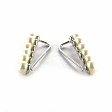 6 pearl silver earring