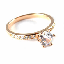7mm CZ silver wedding ring with pink gold plating