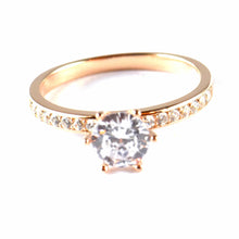 7mm CZ silver wedding ring with pink gold plating