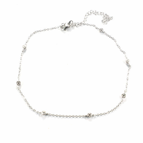 7 white CZ silver necklace