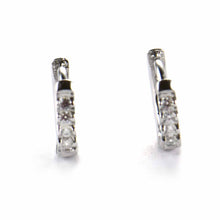 10mm circle silver earring with white CZ