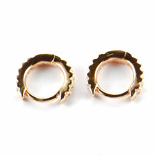 10mm circle silver earring with white CZ & pink gold plating