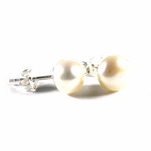 8mm pearl silver earring