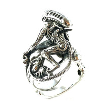 Alien silver ring