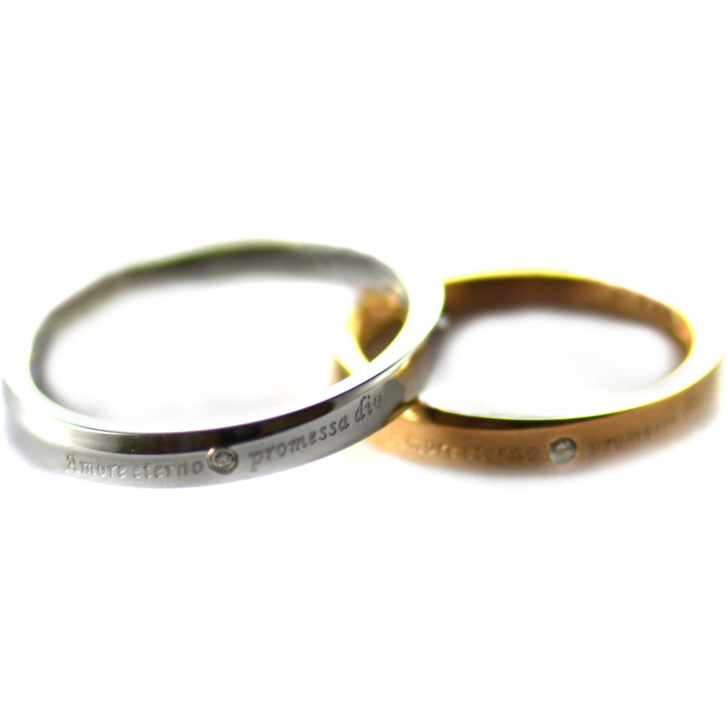 Amore eterno promessa dio stainless steel couple ring