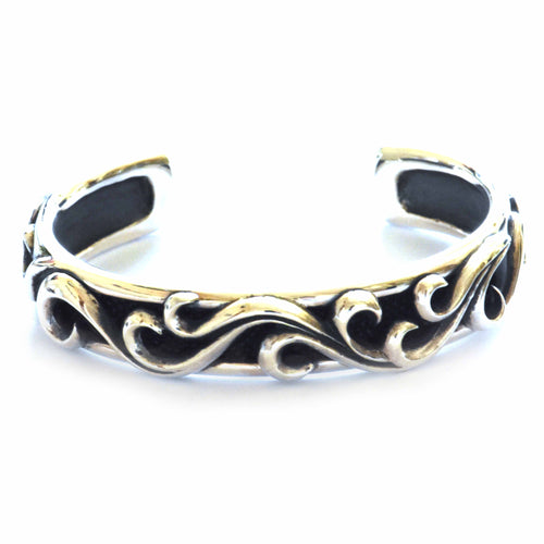 Aquarelle pattern silver bangle