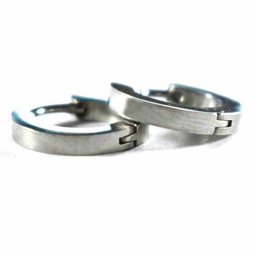 Plain stainless steel circle earring 2mm X 9mm