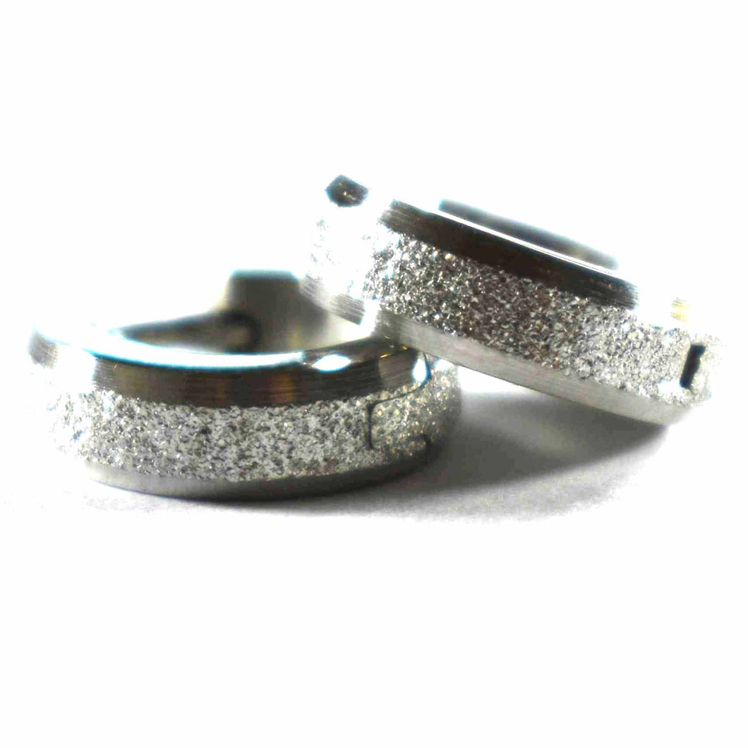 Snow cut circle stainless steel earring 4mm X 9mm