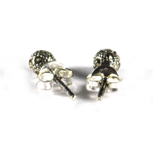 4mm Ball silver studs silver earring with marcasite