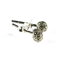 4mm Ball silver studs silver earring with marcasite