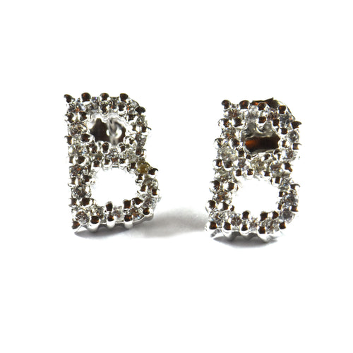 Big B silver earring
