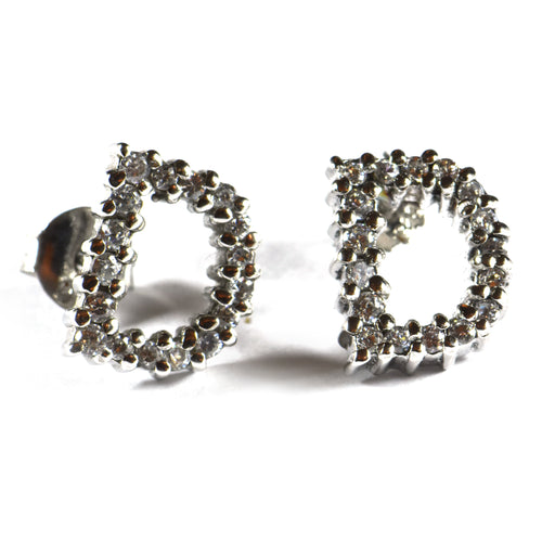 Big D silver earring