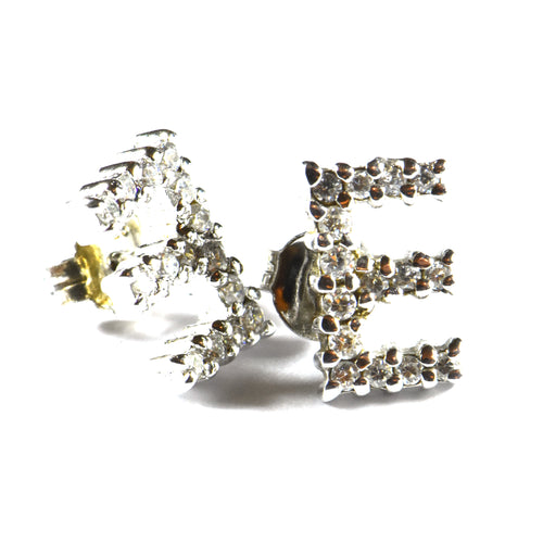 Big E silver earring