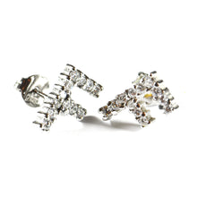 Big F silver earring