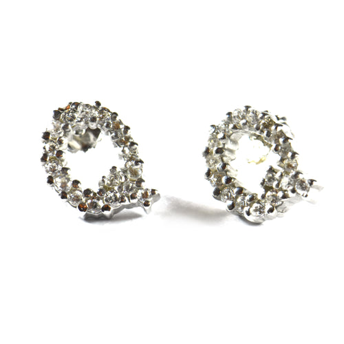 Big Q silver earring