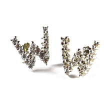 Big W silver earring