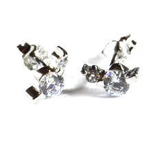 Big & small CZ silver studs earring
