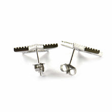 Big star silver earring with white CZ