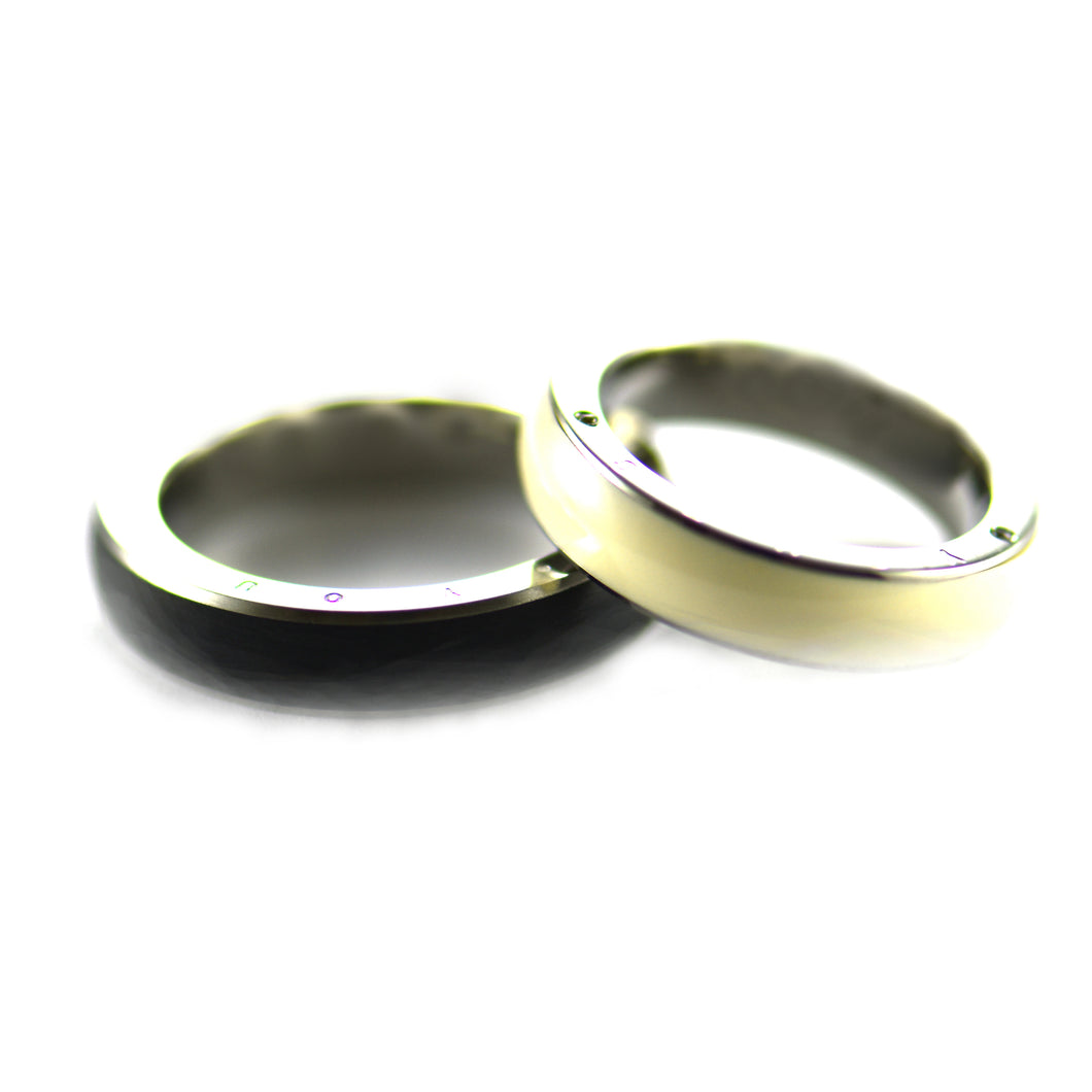 Black & White stainless steel couple ring