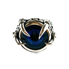 Blue eye silver ring